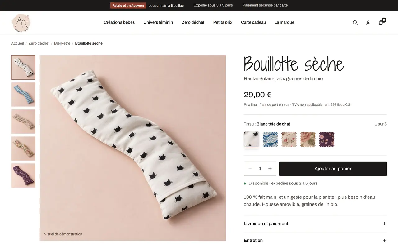 Proposition A, Bouillotte sèche, achat